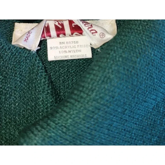 Danielle Women's Green Acrylic Blend Long Sleeve Front Buttons Sweater Jacket - Picture 10 of 12